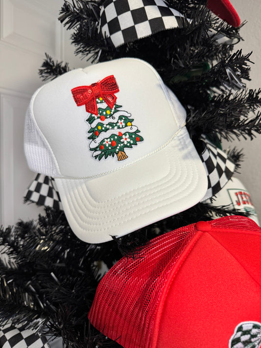 White Christmas Trucker Hat