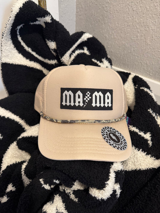 Mama Check Tan Trucker Hat